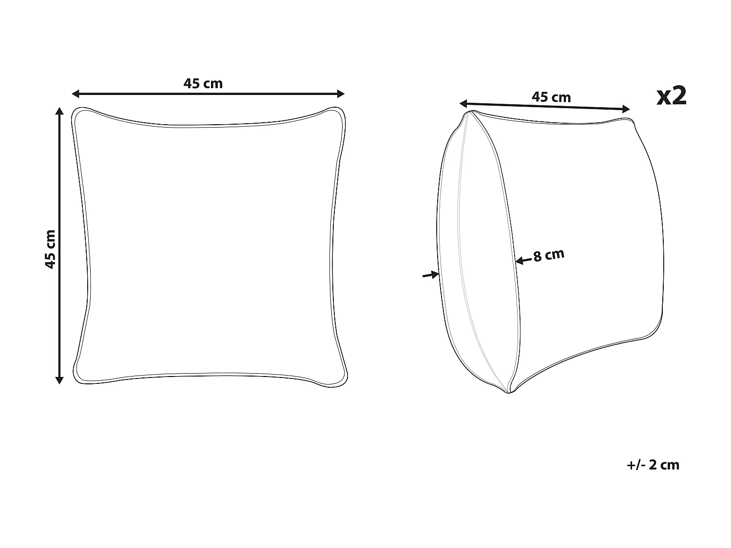 Set van 2 decoratieve kussens PALMIER Fluweel 45 x 45 cm Gebroken wit Kerst patroon