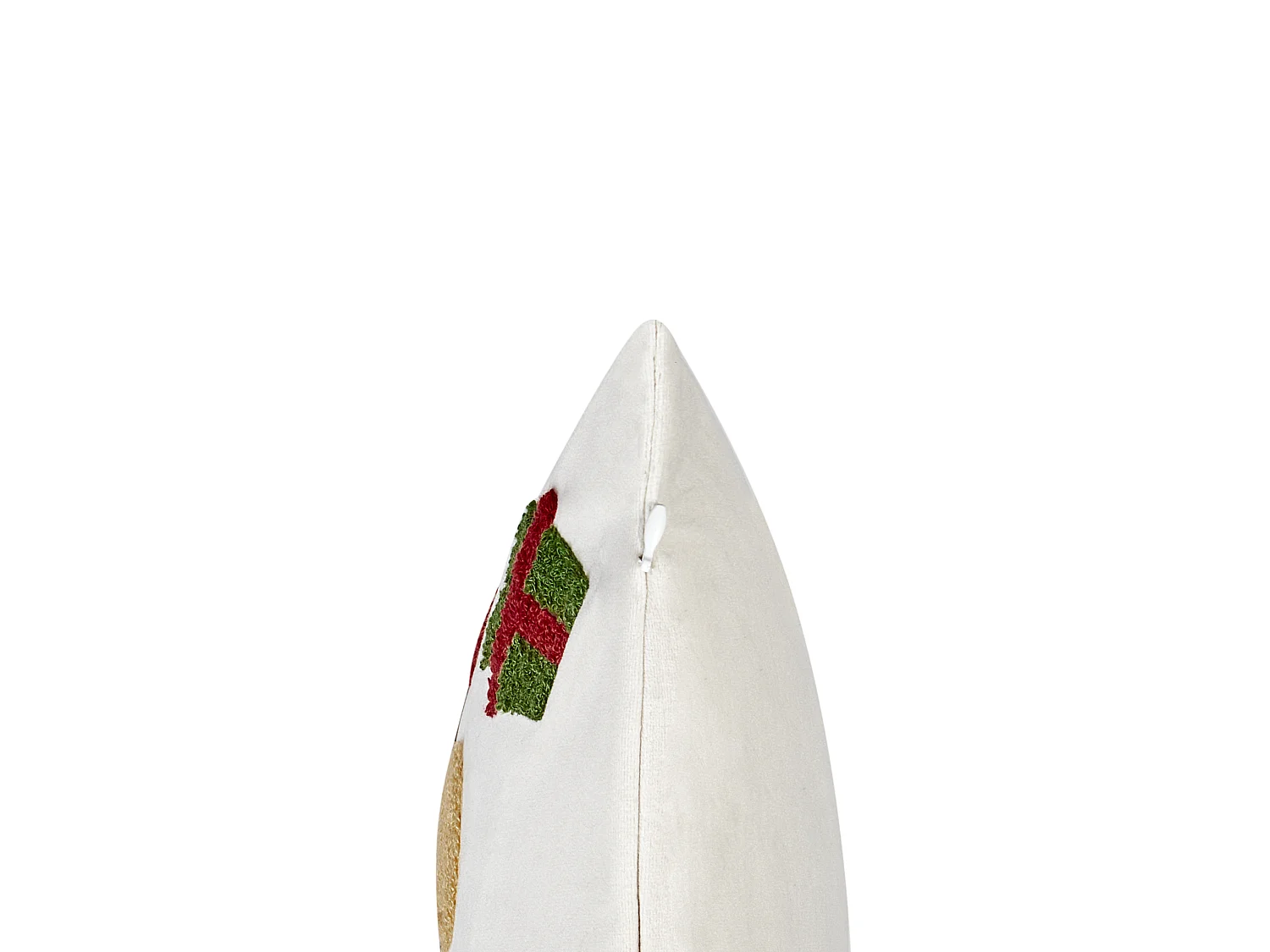 Dekokissen 2er Set PALMIER Samtstoff 45 x 45 cm Cremeweiss Weihnachtsmotiv