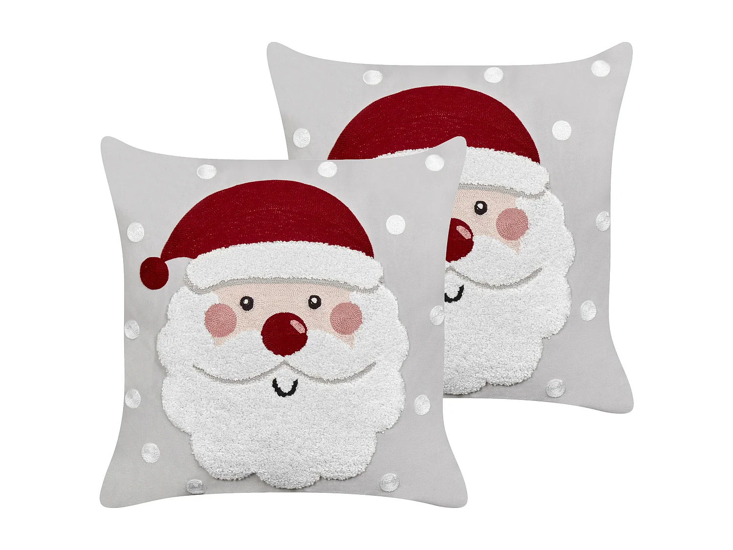 Set di 2 cuscini a motivo natalizio velluto grigio 45 x 45 cm SWEETNER