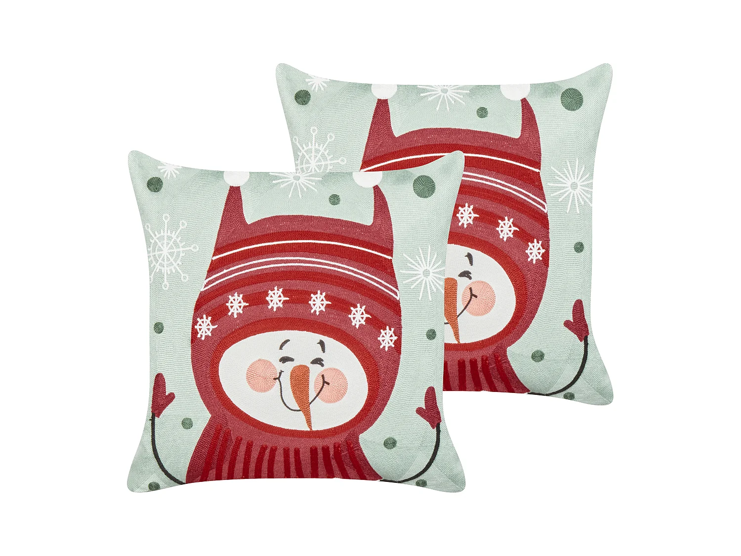 Lot de 2 coussins décoratifs CUPCAKE Coton 45 x 45 cm Rouge