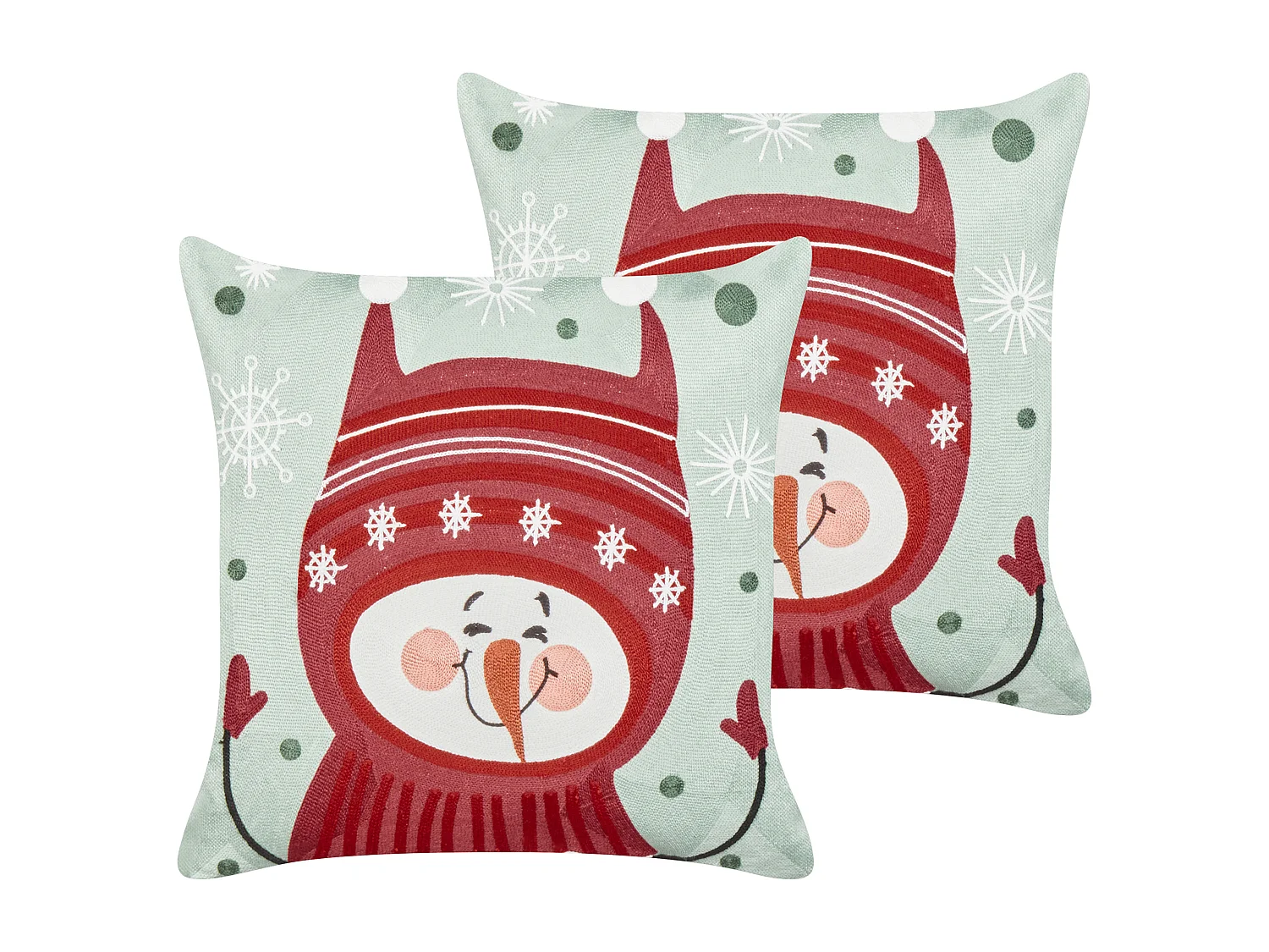 Lot de 2 coussins décoratifs CUPCAKE Coton 45 x 45 cm Rouge