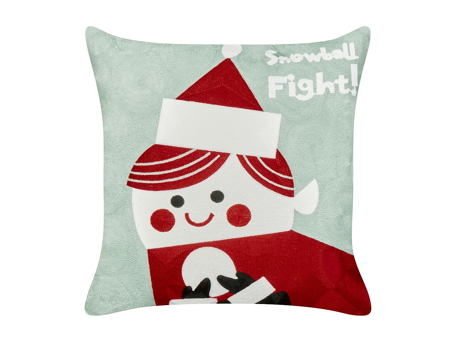 Conjunto de 2 cojines de algodón rojo y verde motivo navideño 45 x 45 cm PUDDING