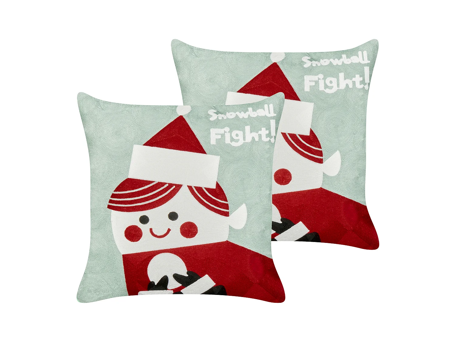 Lot de 2 coussins décoratifs PUDDING Coton 45 x 45 cm Rouge