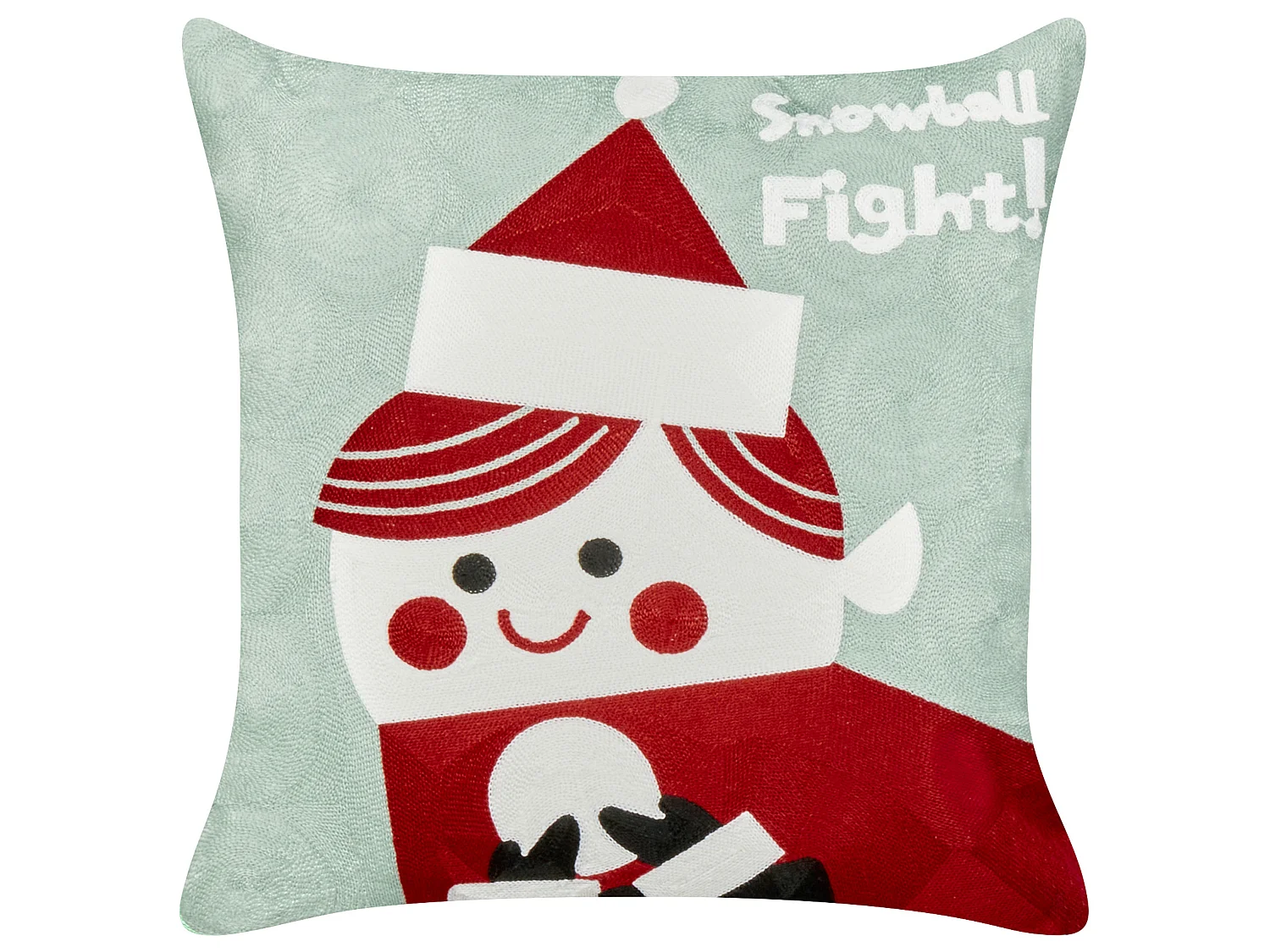 Lot de 2 coussins en coton motif de Noël 45 x 45 cm rouge et vert PUDDING