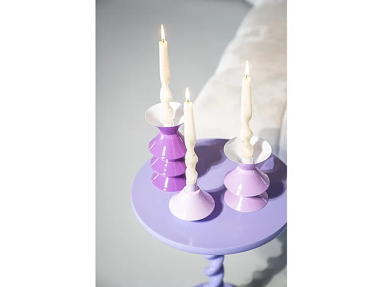 Bougeoir Yack - Lilas - Lot de 2