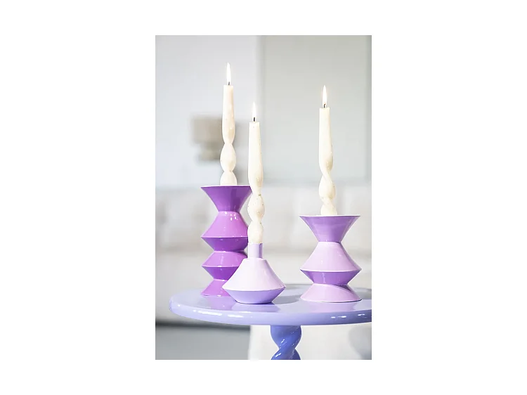 Bougeoir Yack - Lilas - Lot de 2