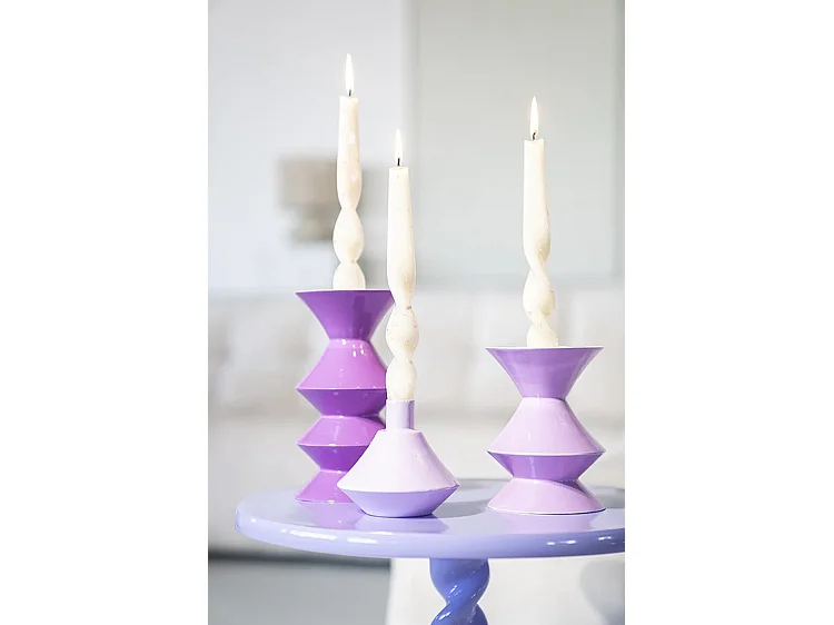 Bougeoir Yack - Lilas - Lot de 2