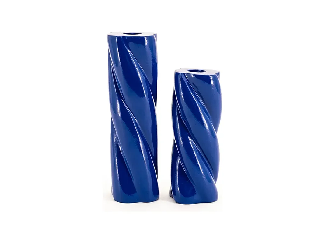 Ensemble décoration chambre - Bleu - Lampe Chandelier Coussins Bougeoirs - 6 pièces