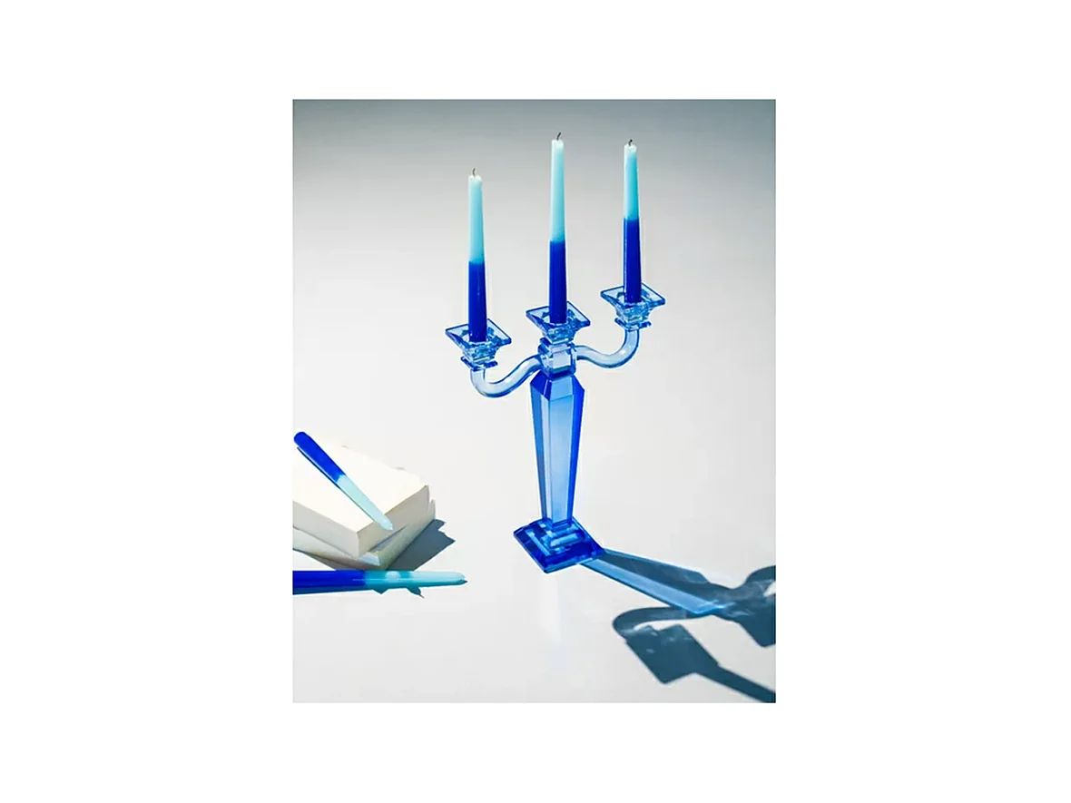 Ensemble décoration chambre - Bleu - Lampe Chandelier Coussins Bougeoirs - 6 pièces