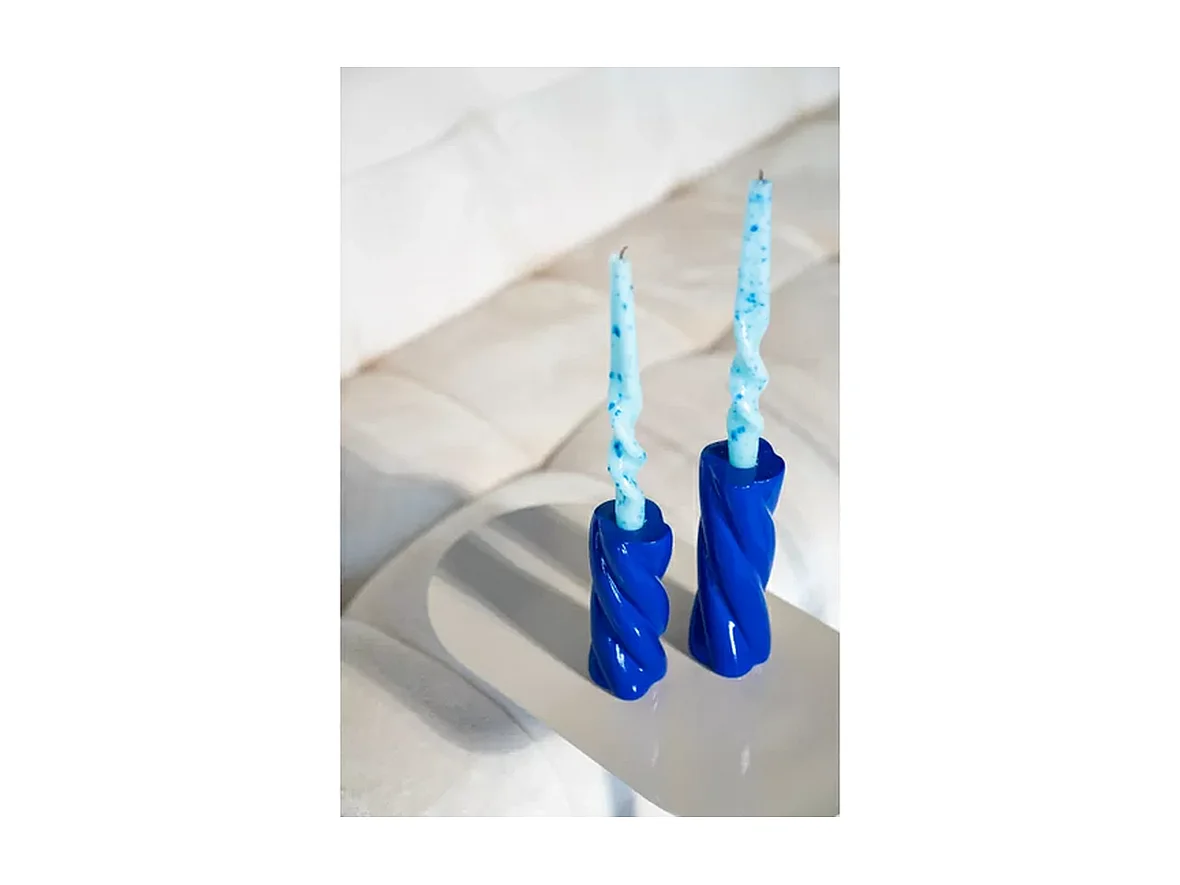 Ensemble décoration chambre - Bleu - Lampe Chandelier Coussins Bougeoirs - 6 pièces