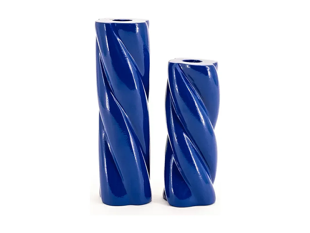 Ensemble décoration chambre - Bleu - Lampe Chandelier Coussins Bougeoirs - 6 pièces