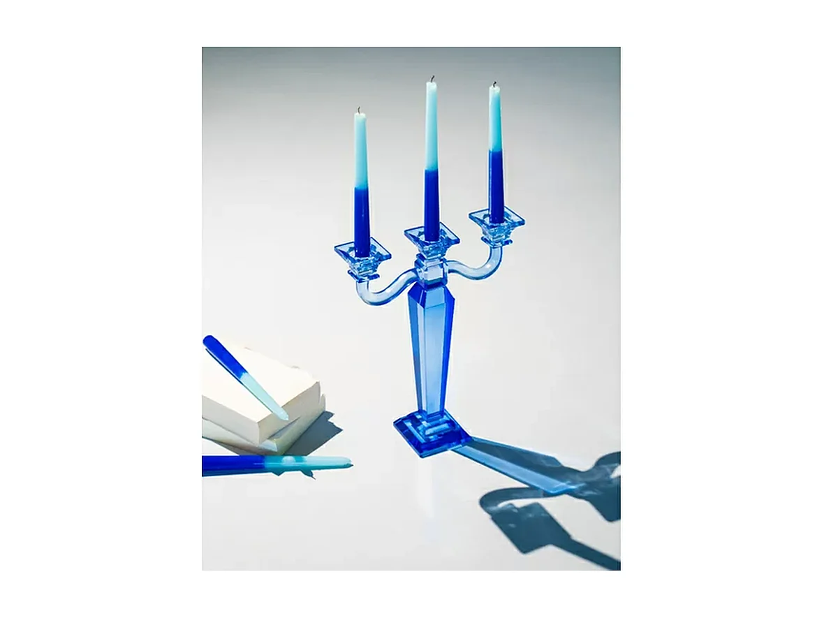 Ensemble décoration chambre - Bleu - Lampe Chandelier Coussins Bougeoirs - 6 pièces