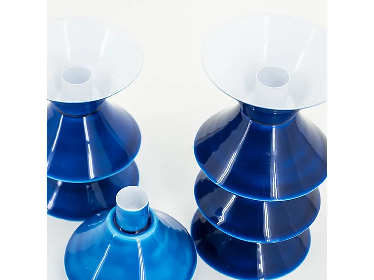 Kaarsenhouder Yack - Blauw - Set van 2