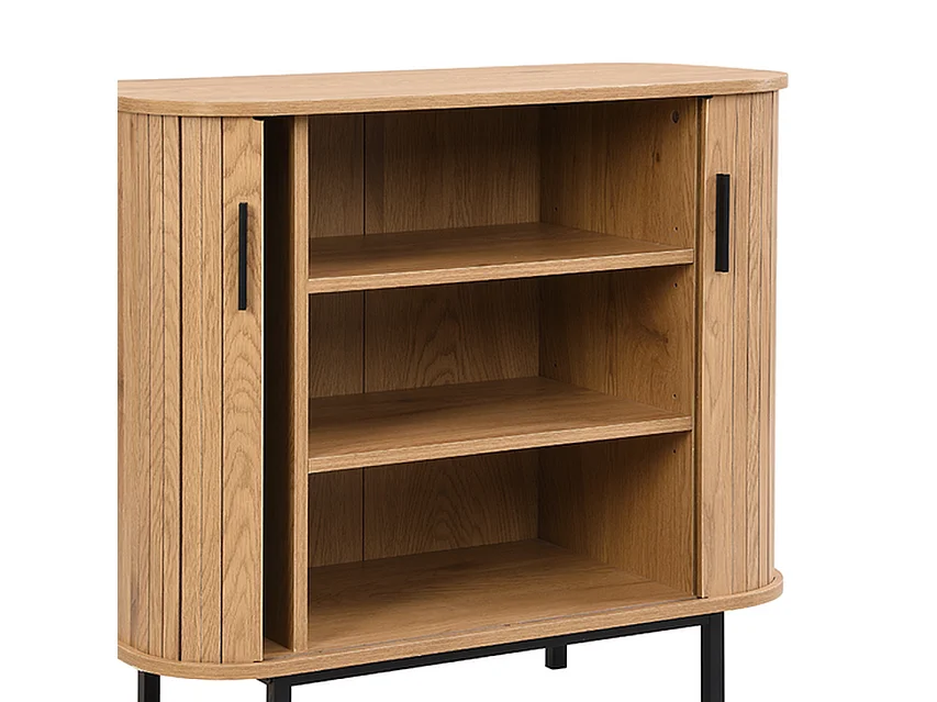 Armoire Karlstad - Beige Chêne clair 80x40x75 cm - Portes coulissantes scandinaves