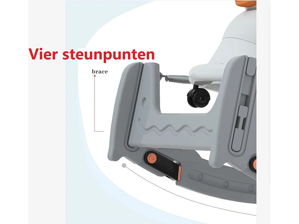 Loopwagen BabyGo - Grijs - Schommelwagen en Loopstoeltje 4 in 1