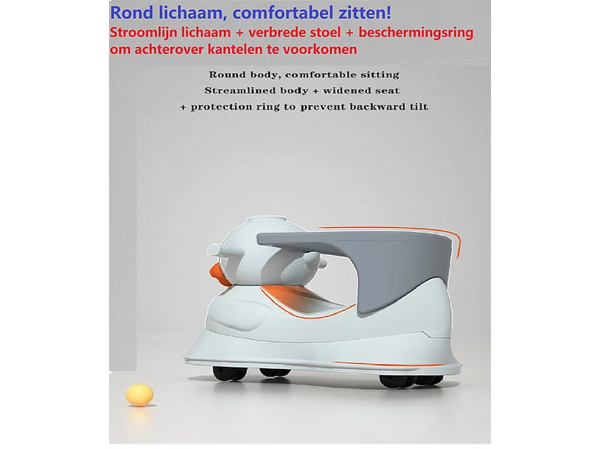 Loopwagen BabyGo - Grijs - Schommelwagen en Loopstoeltje 4 in 1