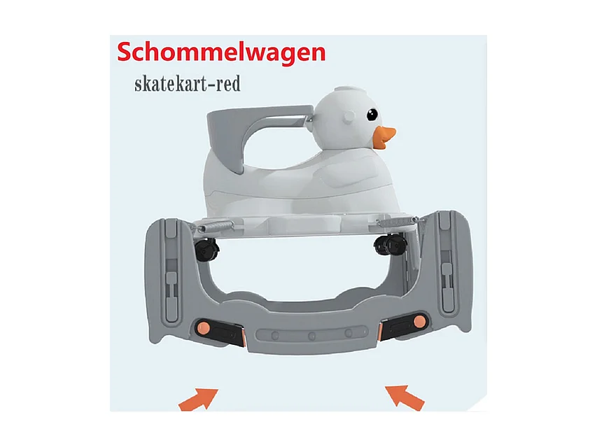 Poussette BabyGo - Gris - 4 en 1 Berceuse et Poussette