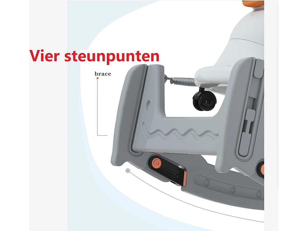 Loopwagen BabyGo - Grijs - Schommelwagen en Loopstoeltje 4 in 1