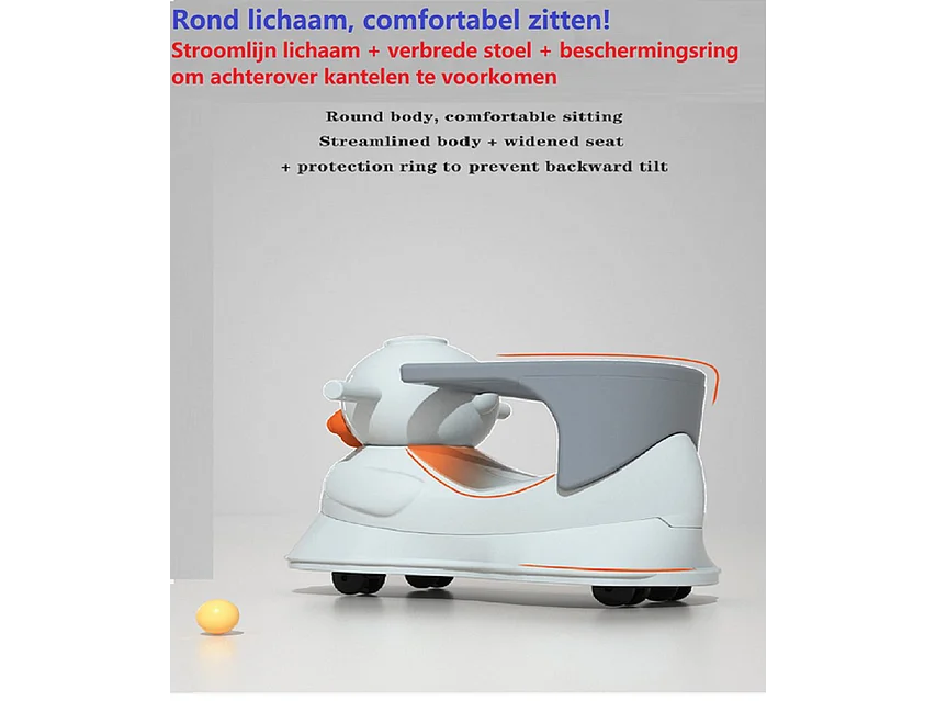 Loopwagen BabyGo - Grijs - Schommelwagen en Loopstoeltje 4 in 1