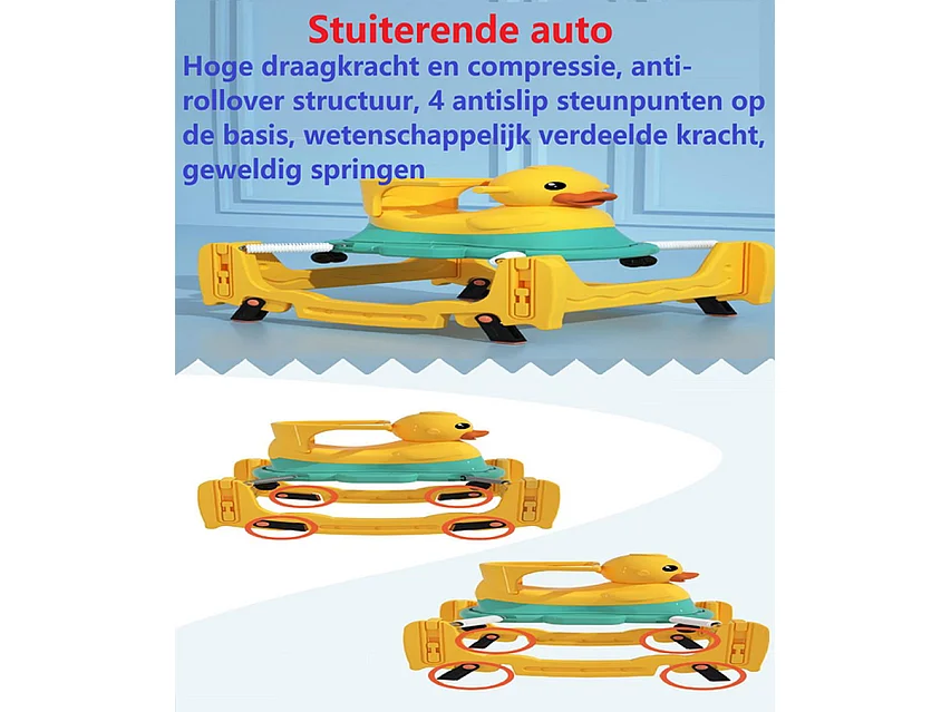 Poussette BabySteps - Jaune - 4 en 1 Berceuse et Poussette