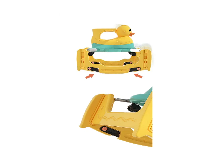 Poussette BabySteps - Jaune - 4 en 1 Berceuse et Poussette