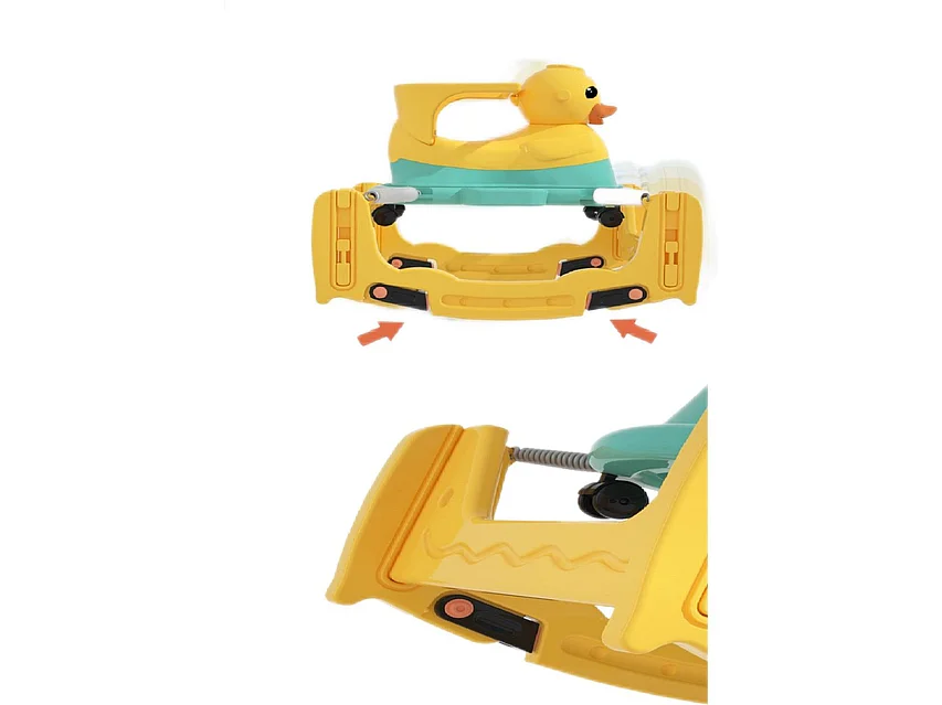 Poussette BabySteps - Jaune - 4 en 1 Berceuse et Poussette