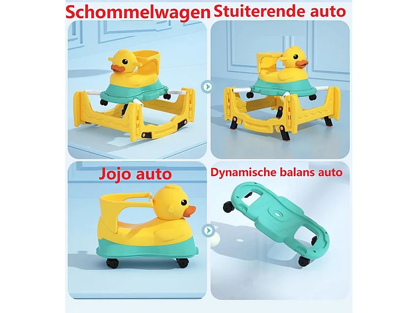 Poussette BabySteps - Jaune - 4 en 1 Berceuse et Poussette