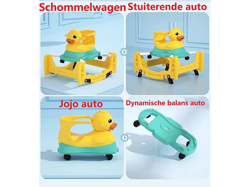 Poussette BabySteps - Jaune - 4 en 1 Berceuse et Poussette