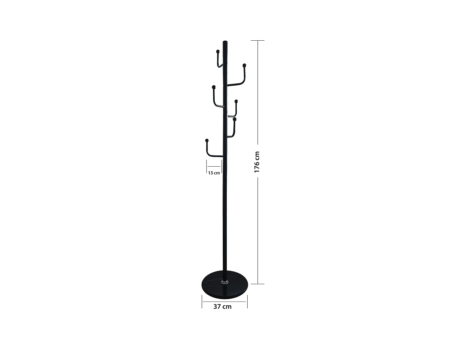 Porte-manteau Furnilux - Métal noir 37x176 cm - Base en marbre