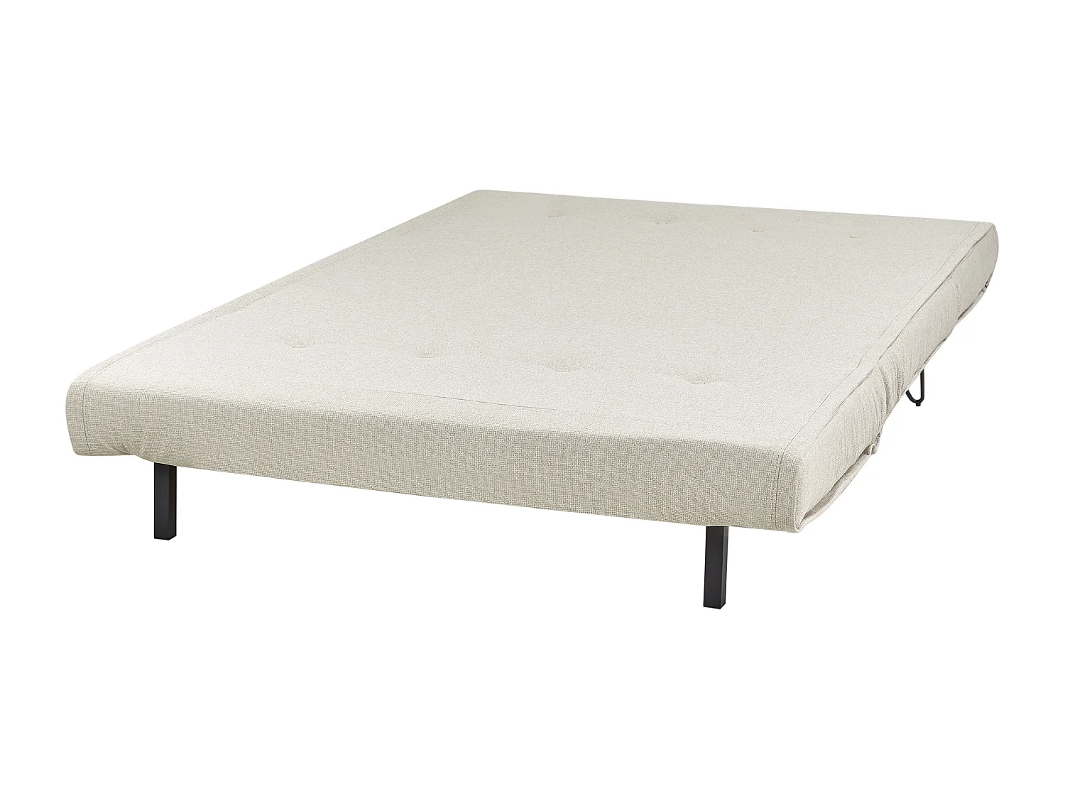 2-Sitzer Sofa Stoffbezug hellbeige mit Schlaffunktion Kissen Metallfüße Vestfold