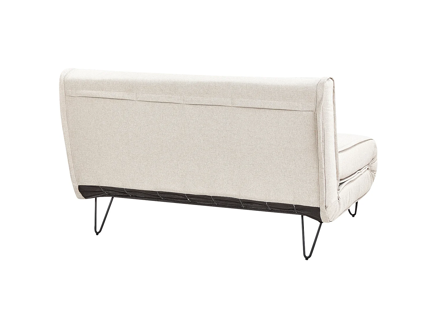 2-Sitzer Sofa Stoffbezug hellbeige mit Schlaffunktion Kissen Metallfüße Vestfold