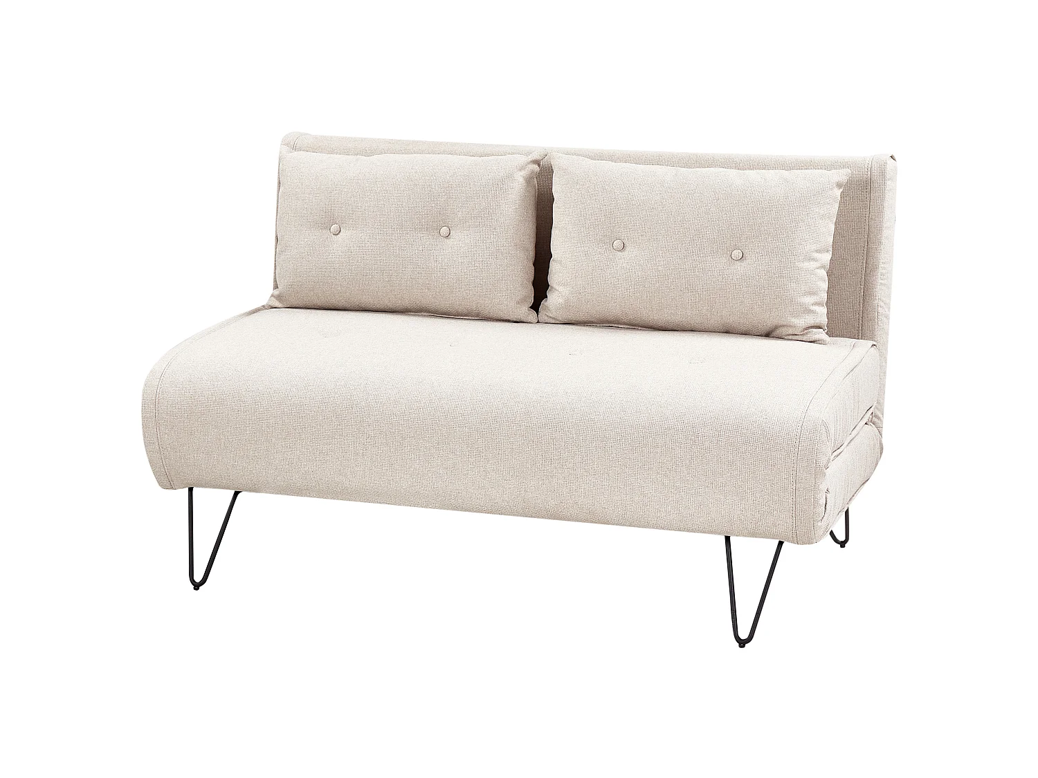 Canapé convertible clic-clac 2 places en coton beige VESTFOLD