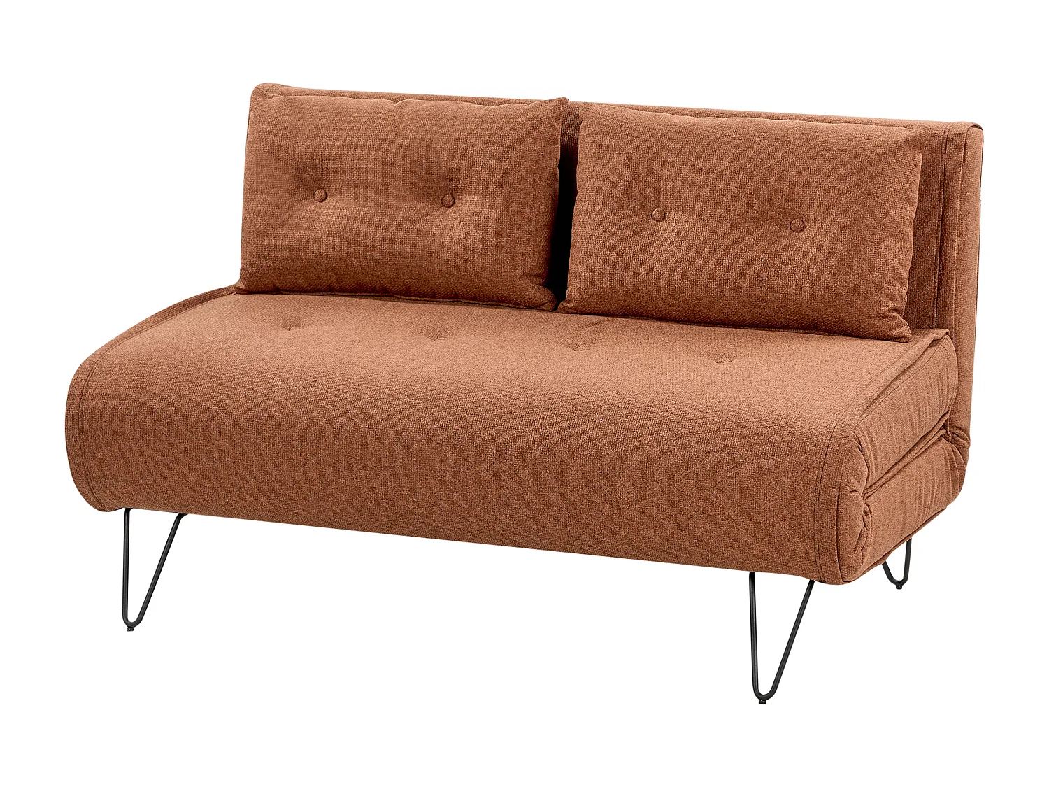 Sofá-cama VESTFOLD Tecido Laranja 2 lugares