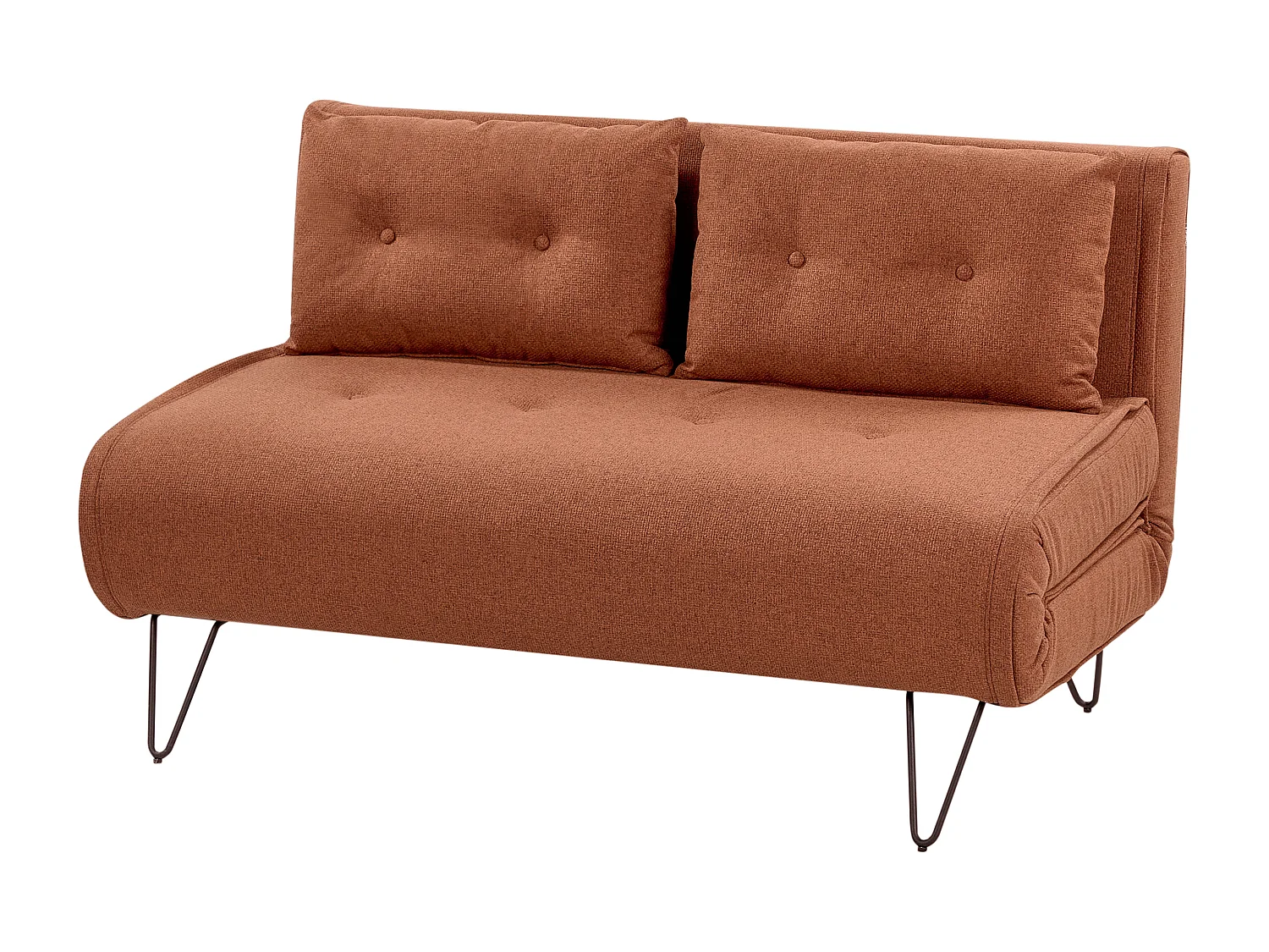 Sofá-cama VESTFOLD Tecido Laranja 2 lugares