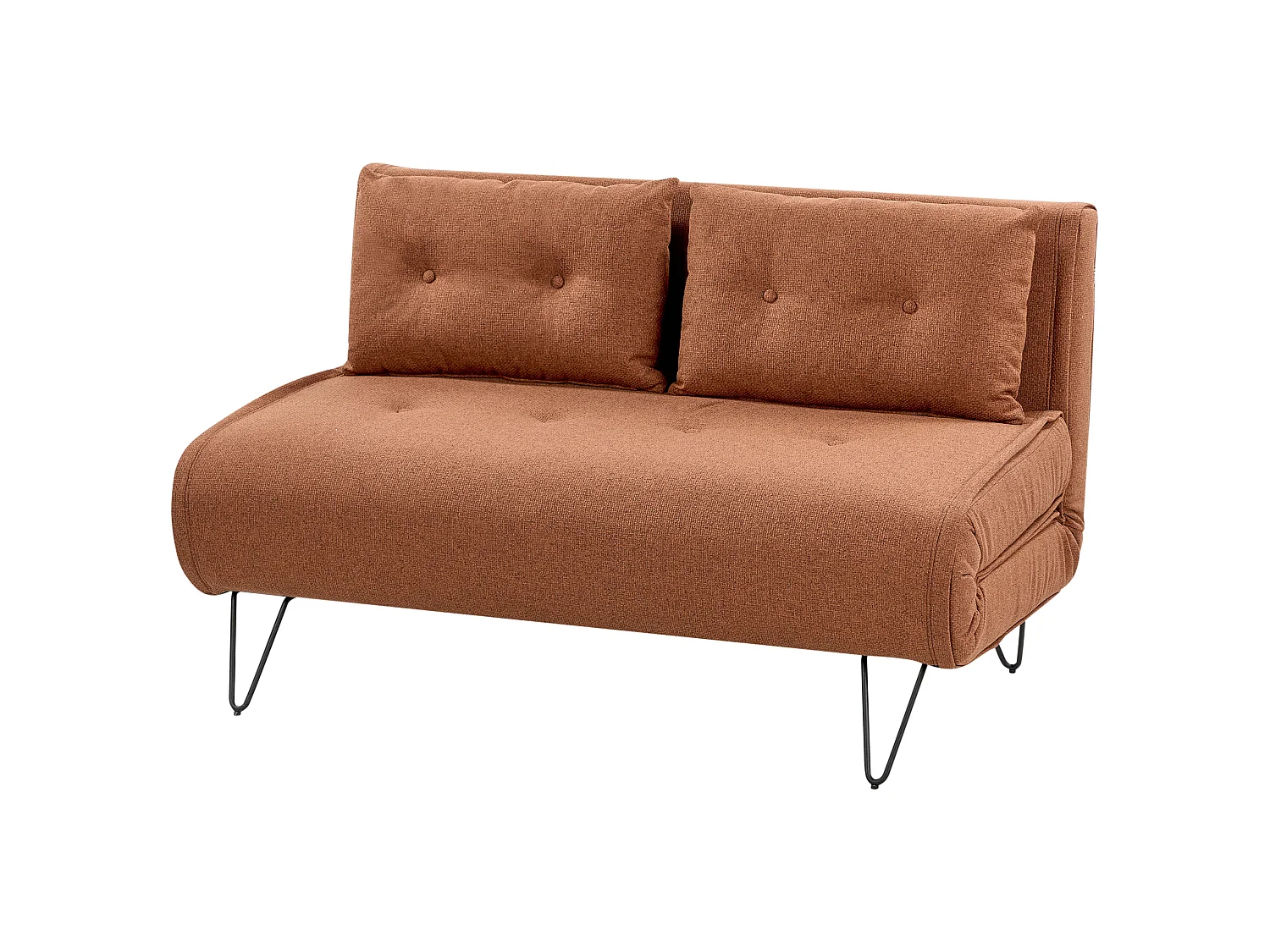 Schlafsofa VESTFOLD Stoff Orange 2-Sitzer