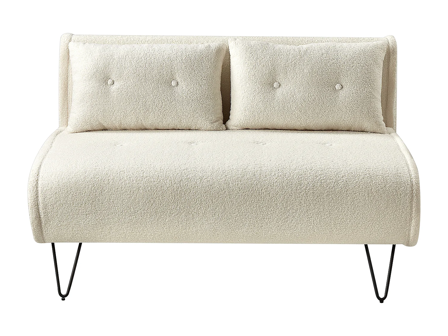 Canapé-lit 2 places VESTFOLD Bouclé Blanc cassé