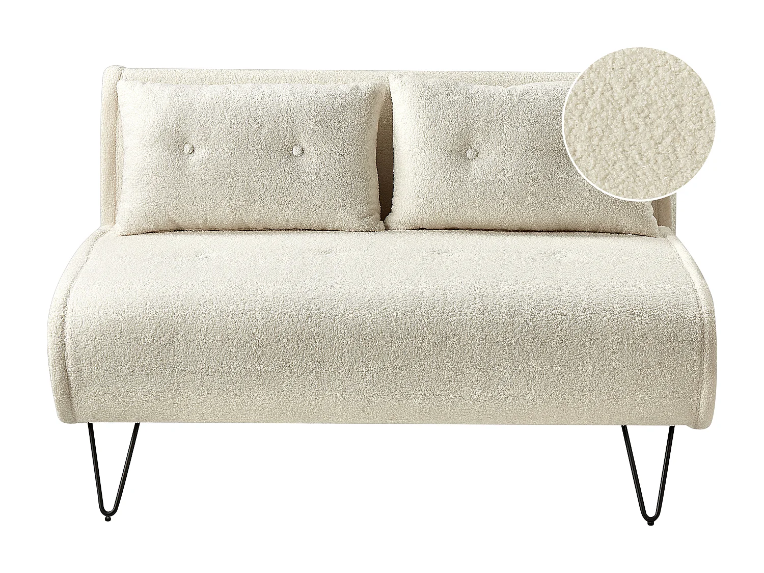 Canapé-lit 2 places VESTFOLD Bouclé Blanc cassé