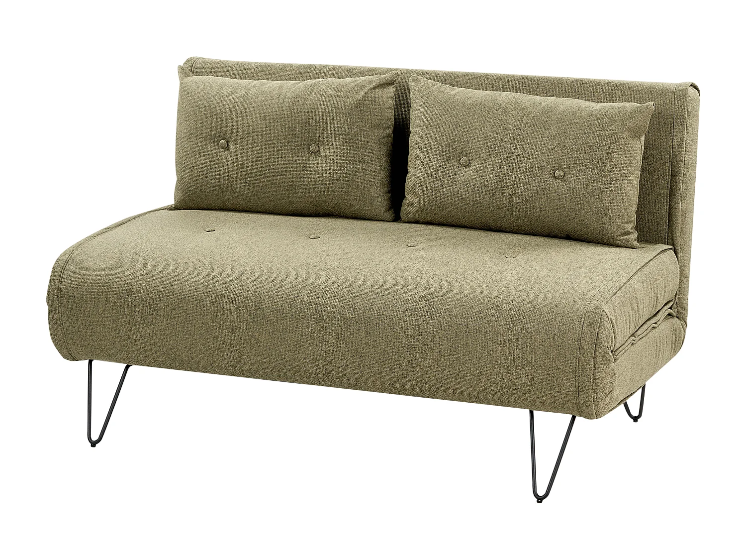 Schlafsofa VESTFOLD Stoff Olivgrün 2-Sitzer