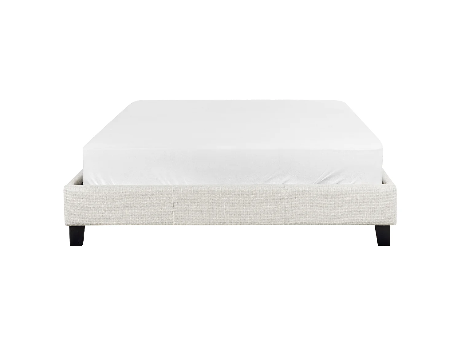 Bett ohne Kopfteil Stoff ROANNE 140 x 200 cm Hellbeige