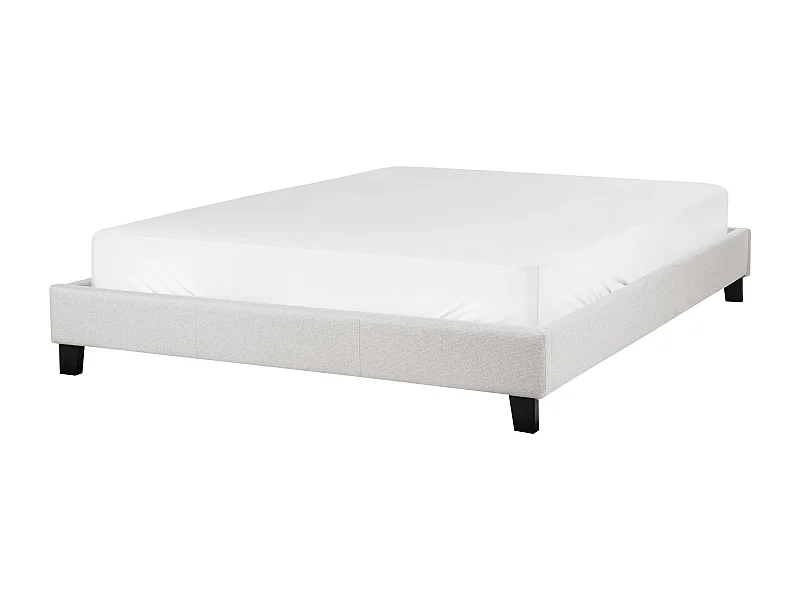 Polsterbett Stoffbezug grau Doppelbett mit Lattenrost 140x200 cm Skandi Roanne