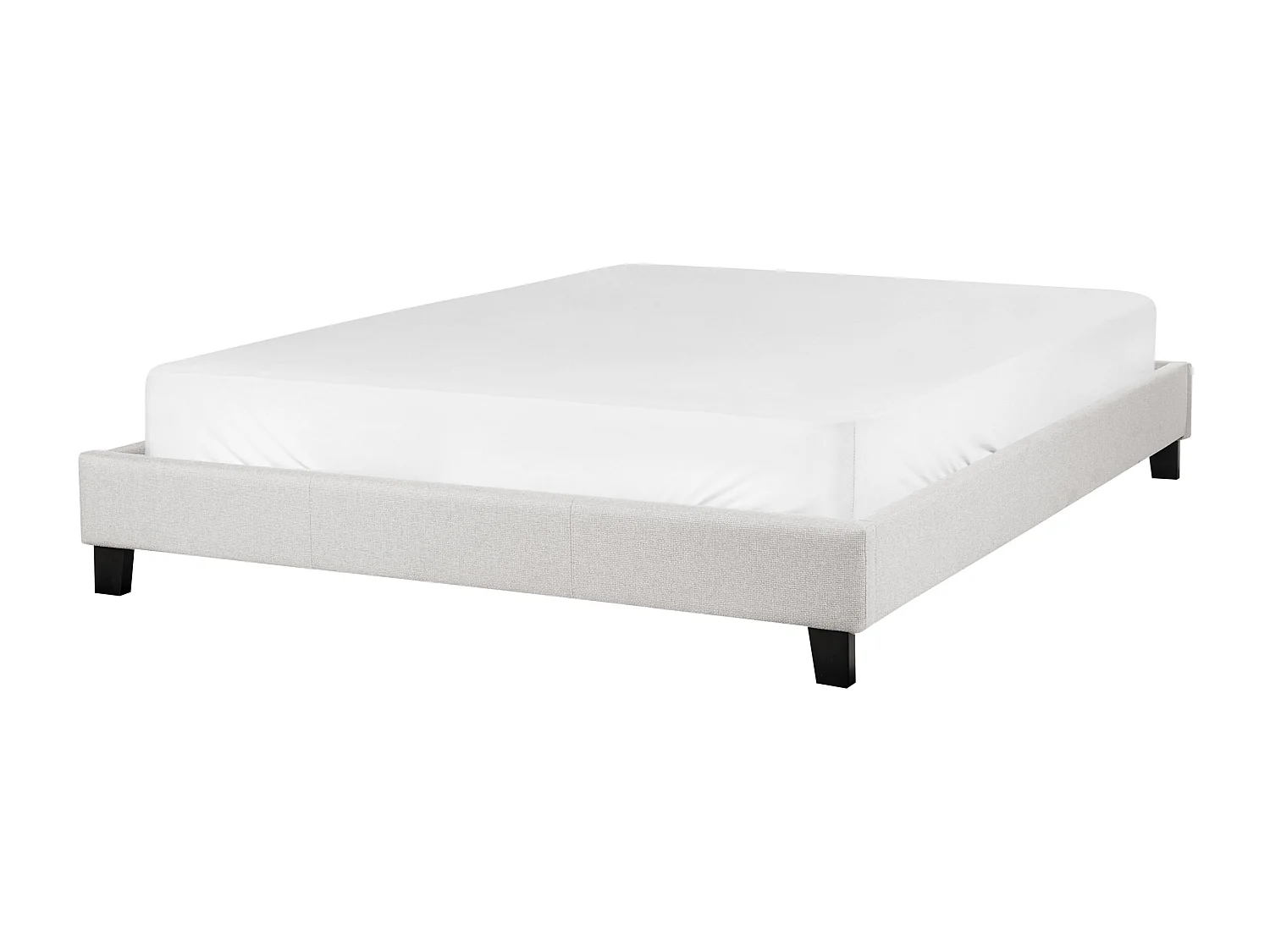 Polsterbett Stoffbezug grau Doppelbett mit Lattenrost 140x200 cm Skandi Roanne