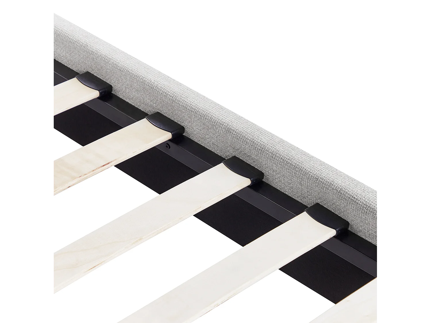 Cama Tecido ROANNE 140 x 200 cm Cinzento claro