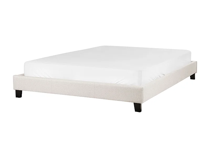 Letto senza testata Tessuto ROANNE 160 x 200 cm Beige chiaro