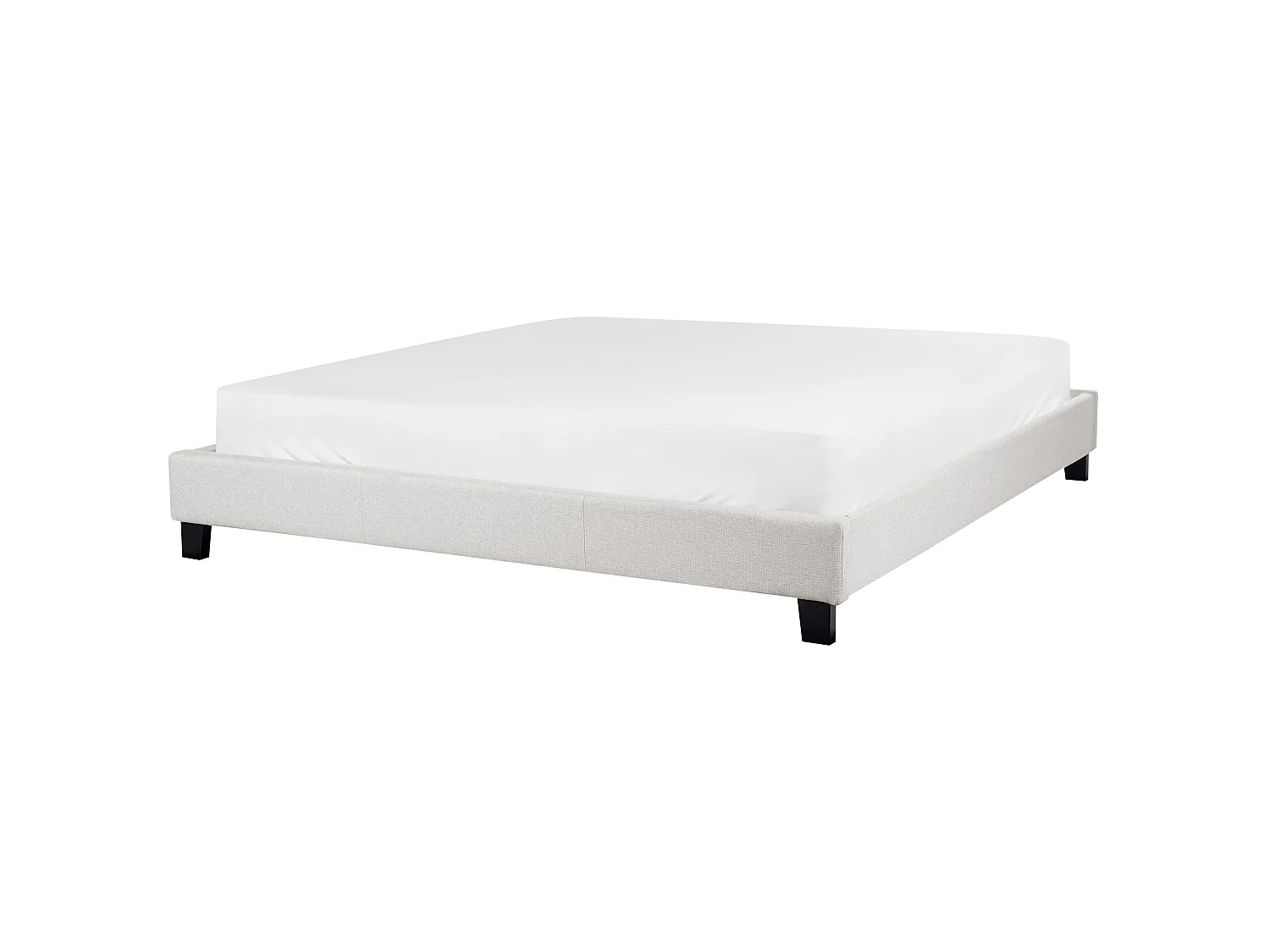 Bed zonder hoofdbord Stof ROANNE 180 x 200 cm Lichtgrijs