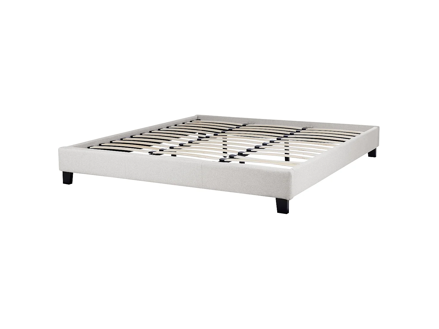 Bed zonder hoofdbord Stof ROANNE 180 x 200 cm Lichtgrijs