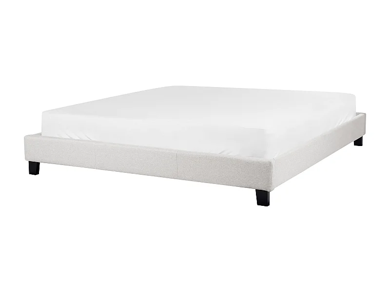 Polsterbett Stoffbezug grau Doppelbett mit Lattenrost 180x200 cm Skandi Roanne