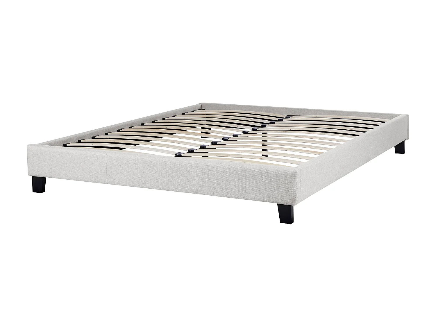 Polsterbett Stoffbezug grau Doppelbett mit Lattenrost 160x200 cm Skandi Roanne