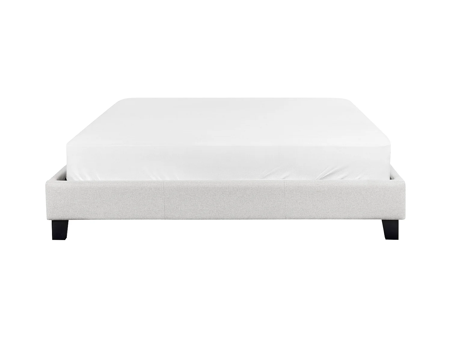 Lit sans tête de lit Tissu ROANNE 160 x 200 cm Gris clair