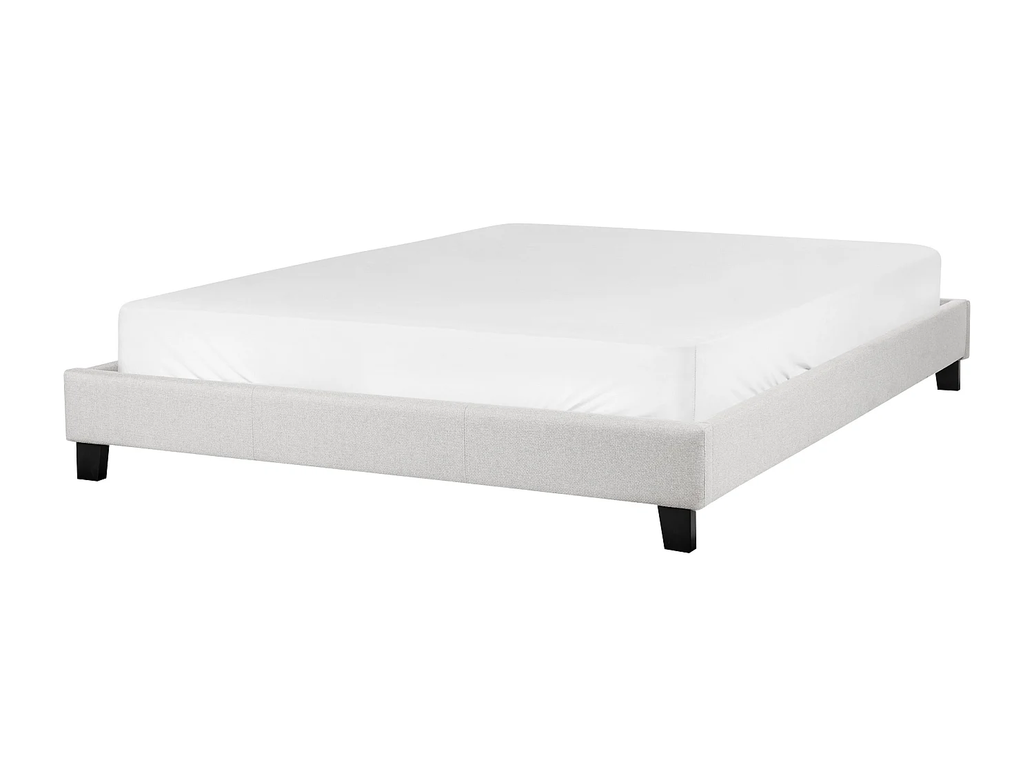 Cama sin cabecero Tela ROANNE 160 x 200 cm Gris claro