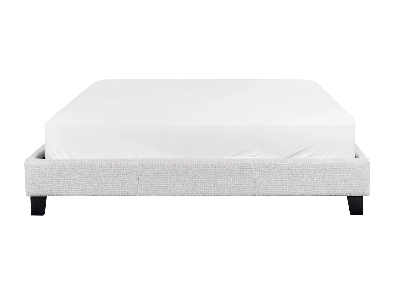 Cama sin cabecero Tela ROANNE 160 x 200 cm Gris claro